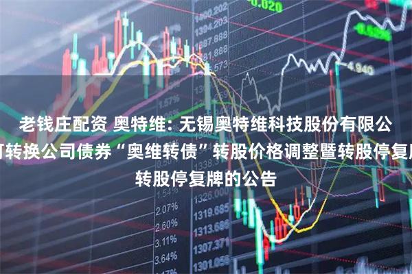 老钱庄配资 奥特维: 无锡奥特维科技股份有限公司关于可转换公司债券“奥维转债”转股价格调整暨转股停复牌的公告