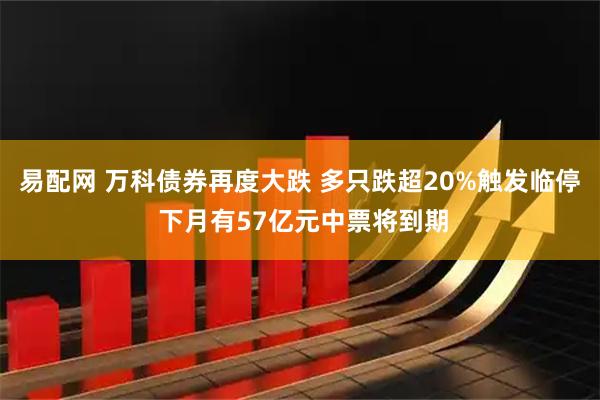 易配网 万科债券再度大跌 多只跌超20%触发临停 下月有57亿元中票将到期